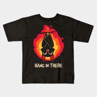 Hang In There Bat Halloween Kids T-Shirt